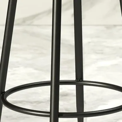 Glam Metal Upholstered Bar Stools with Open Low Back for Kitchen Image - 14