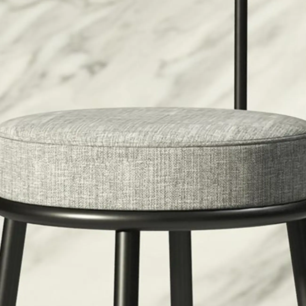 Glam Metal Upholstered Bar Stools with Open Low Back for Kitchen Image - 15 | homeyfad