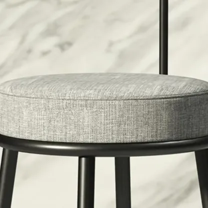 Glam Metal Upholstered Bar Stools with Open Low Back for Kitchen Image - 15