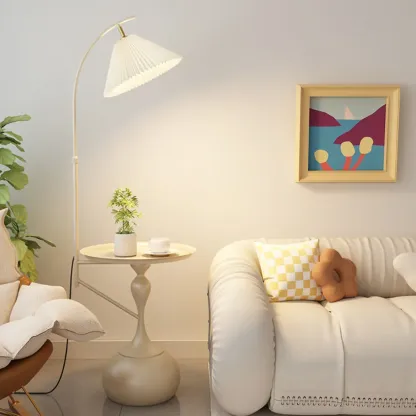 Black Adjustable Floor Lamp with Shelf for Reading Image - 5