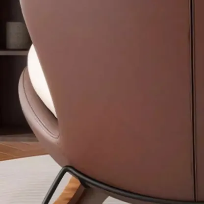 Ergonomic Rounded Upholstered Rocking Chair for Living Room Image - 10