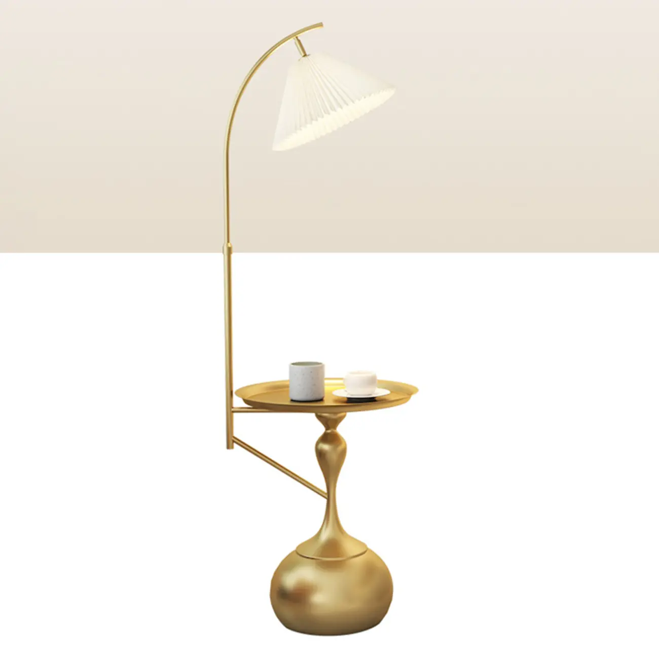 Black Adjustable Floor Lamp with Shelf for Reading Image - 9 | homeyfad