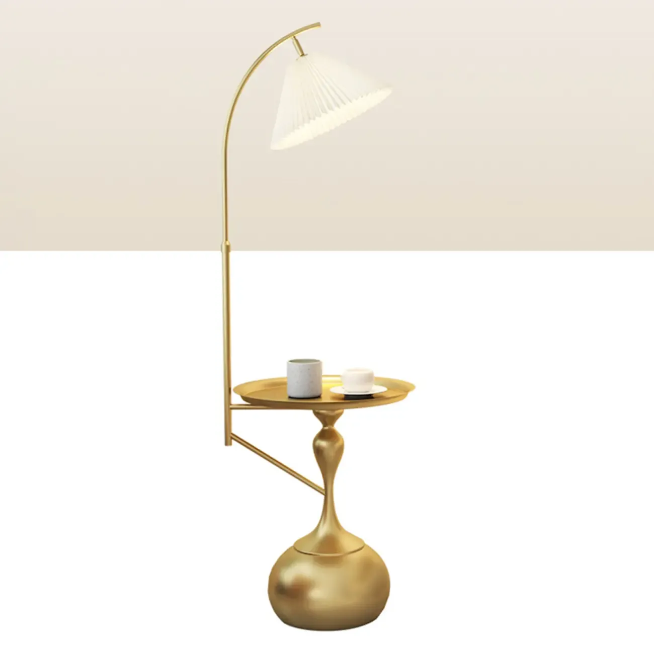 Black Adjustable Floor Lamp with Shelf for Reading Image - 9