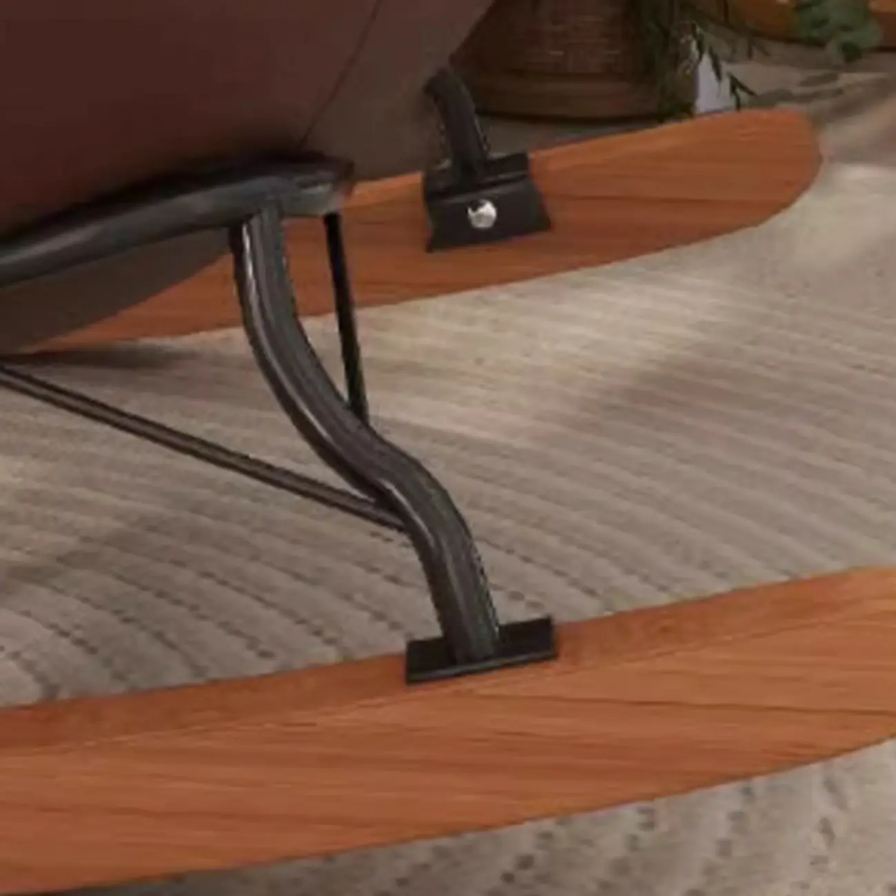 Ergonomic Rounded Upholstered Rocking Chair for Living Room Image - 14 | homeyfad