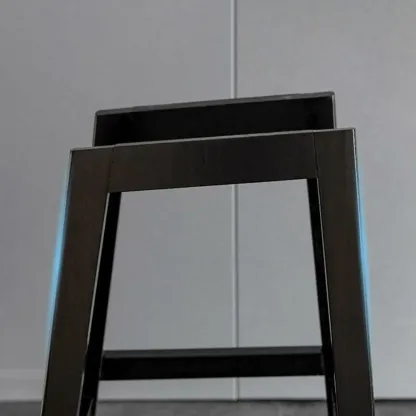 Retro Wooden Upholstered Bucket Bar Stools with Backrest Image - 12