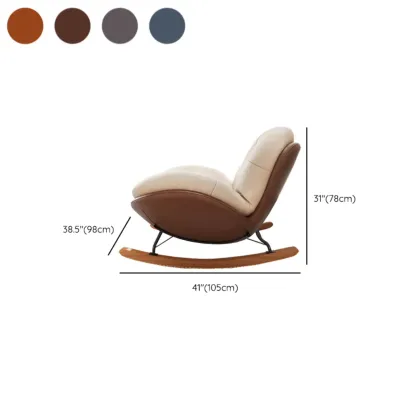 Ergonomic Rounded Upholstered Rocking Chair for Living Room #size