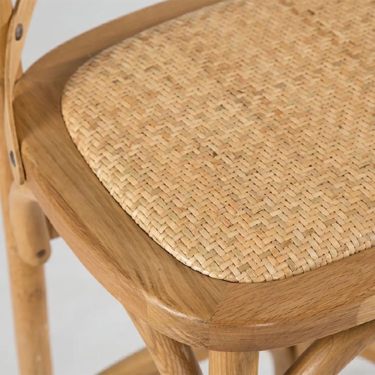 Rustic Wooden X Back Bar Stool with Footrest for Home Decor Image - 5 | homeyfad