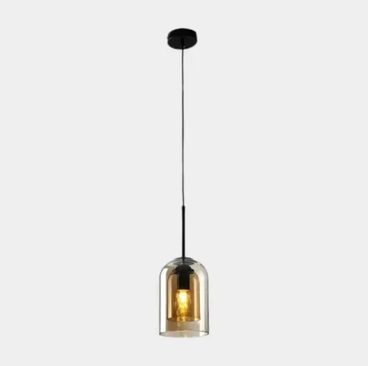Modern Double Glass Bell-Shaped Pendant Lamp for Living Room Image - 2