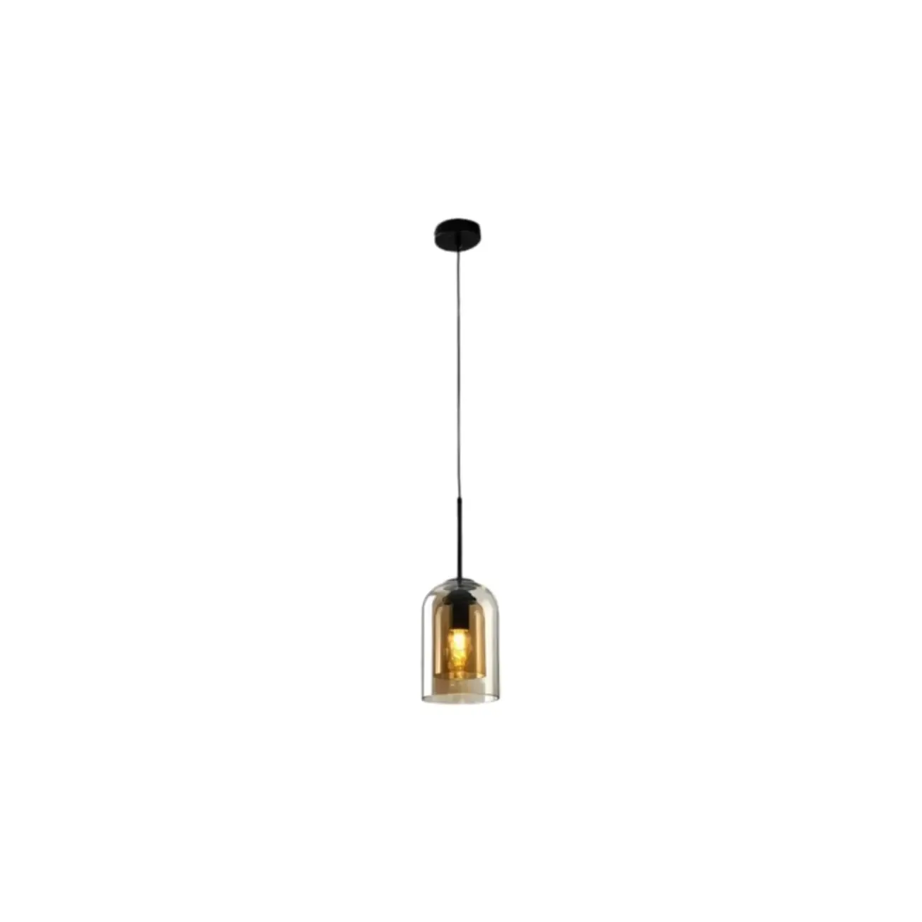 Modern Double Glass Bell-Shaped Pendant Lamp for Living Room Image - 6