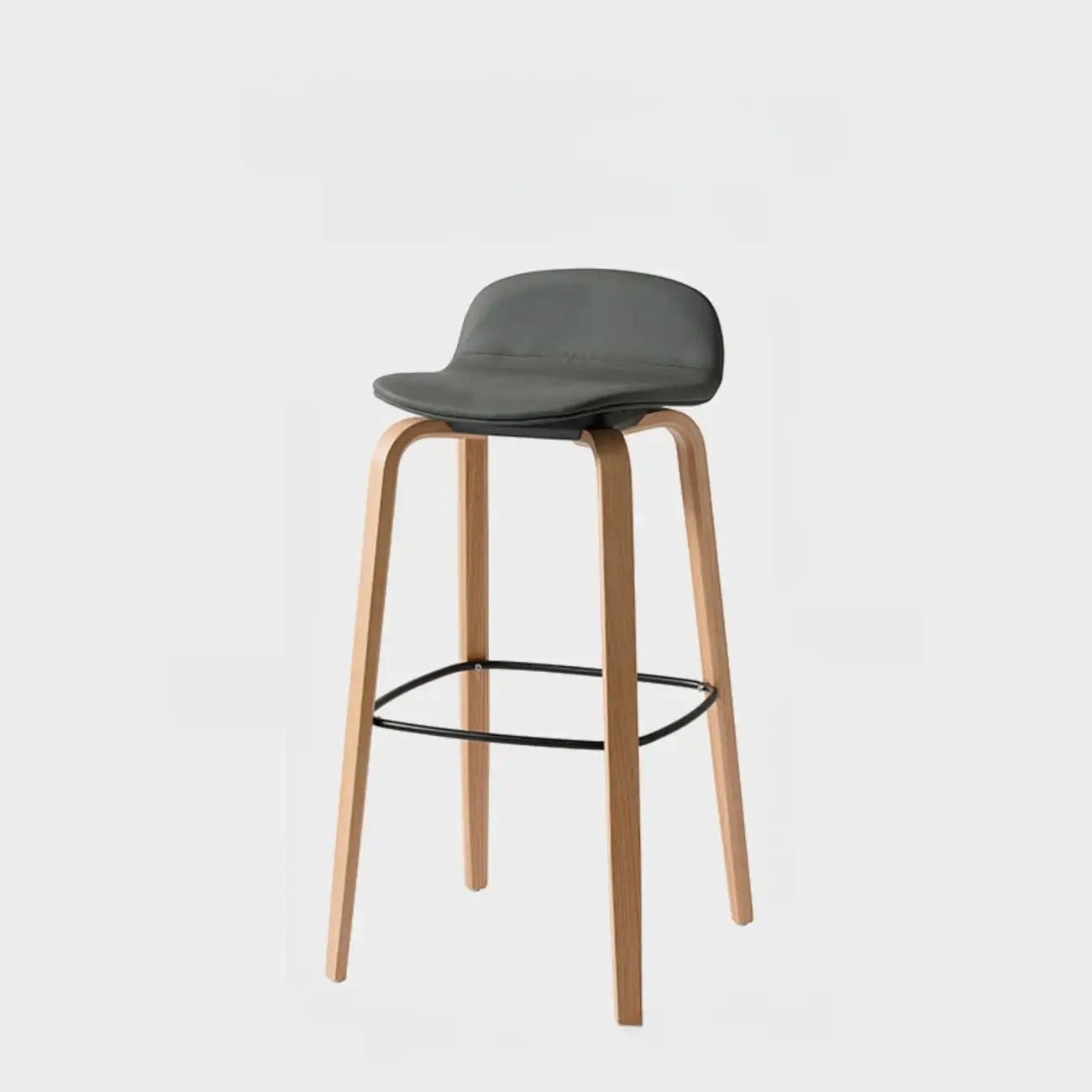 Minimalist Wooden Bar Stools with Footrest for Kitchen - HomeyFad