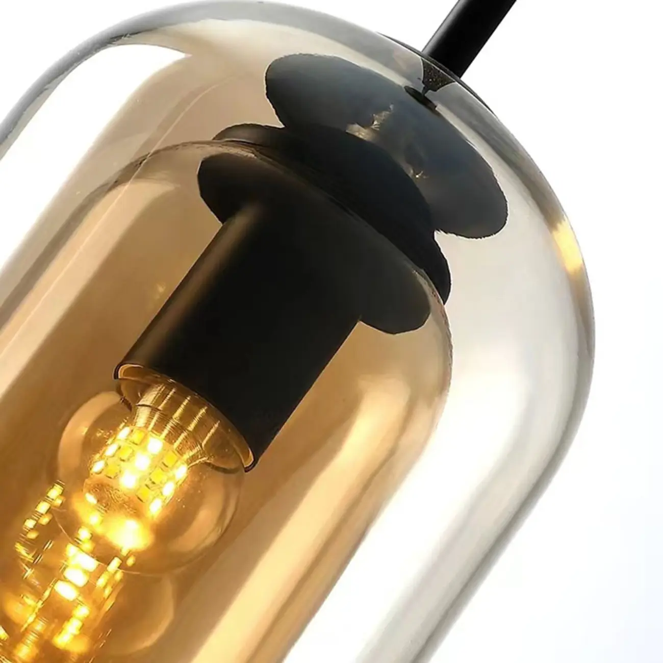 Modern Double Glass Bell-Shaped Pendant Lamp for Living Room Image - 7 | homeyfad