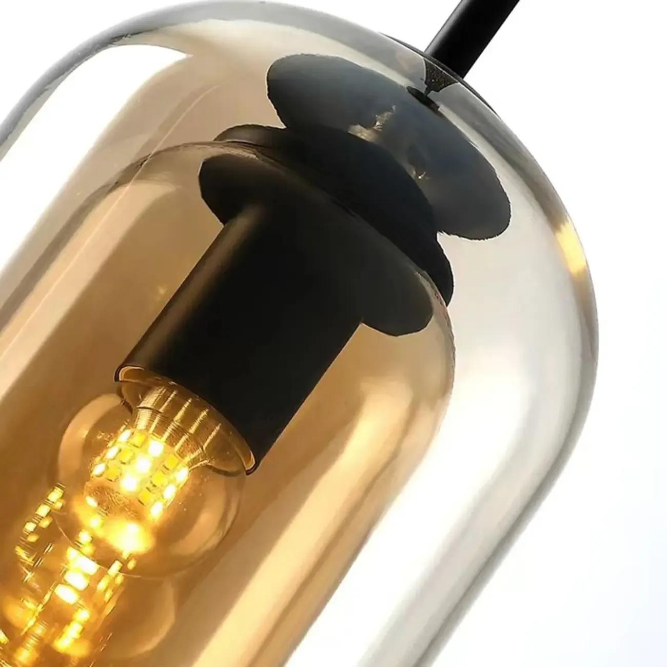 Modern Double Glass Bell-Shaped Pendant Lamp for Living Room Image - 7