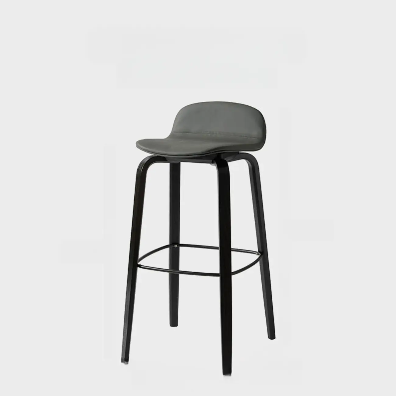 Minimalist Wooden Bar Stools with Footrest for Kitchen Image - 14 | homeyfad