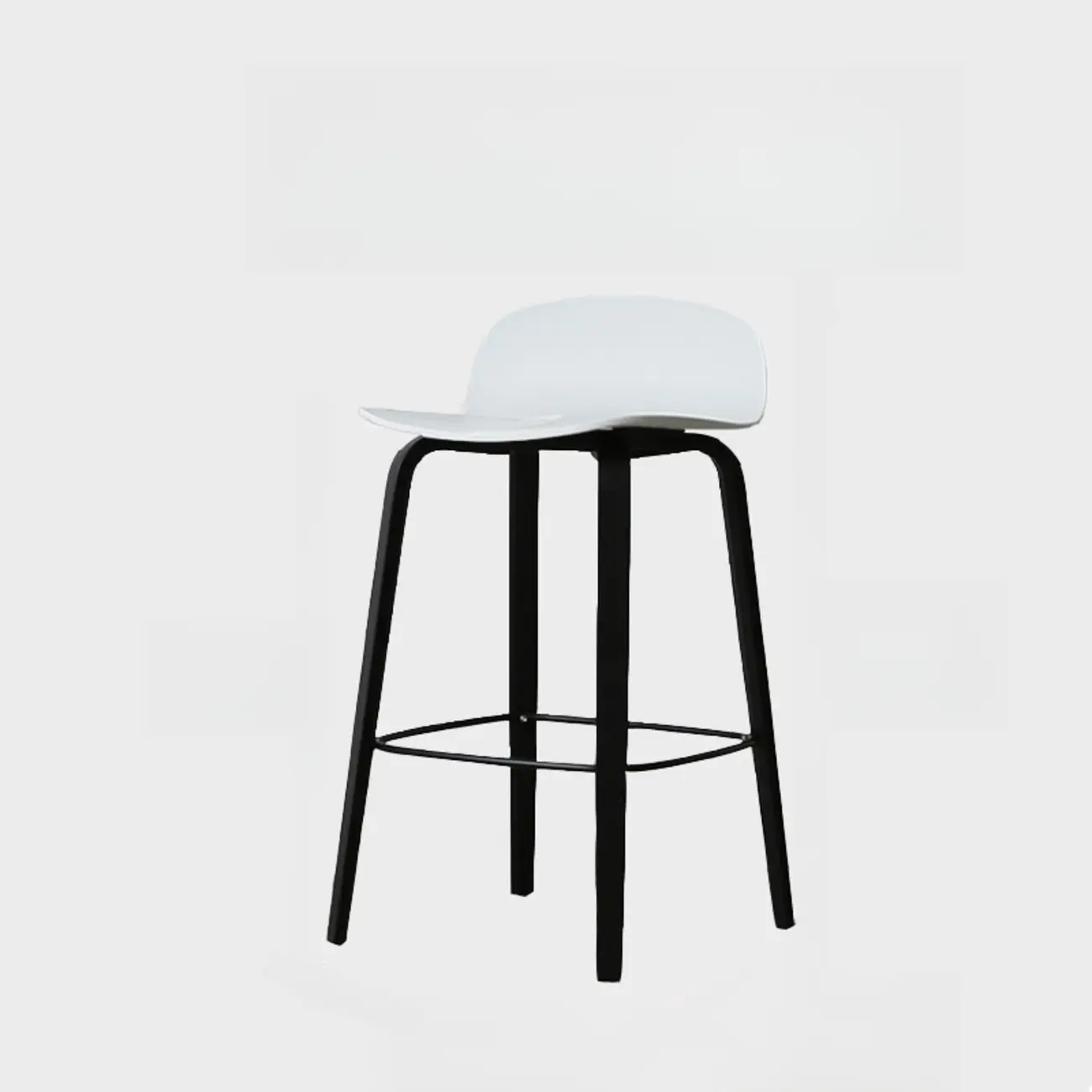 Minimalist Wooden Bar Stools with Footrest for Kitchen Image - 15 | homeyfad