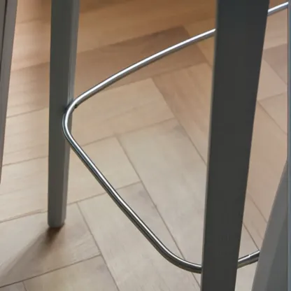 Minimalist Wooden Bar Stools with Footrest for Kitchen Image - 16