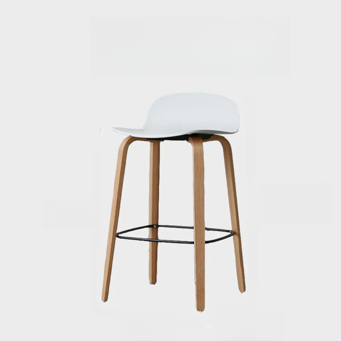Minimalist Wooden Bar Stools with Footrest for Kitchen Image - 19 | homeyfad