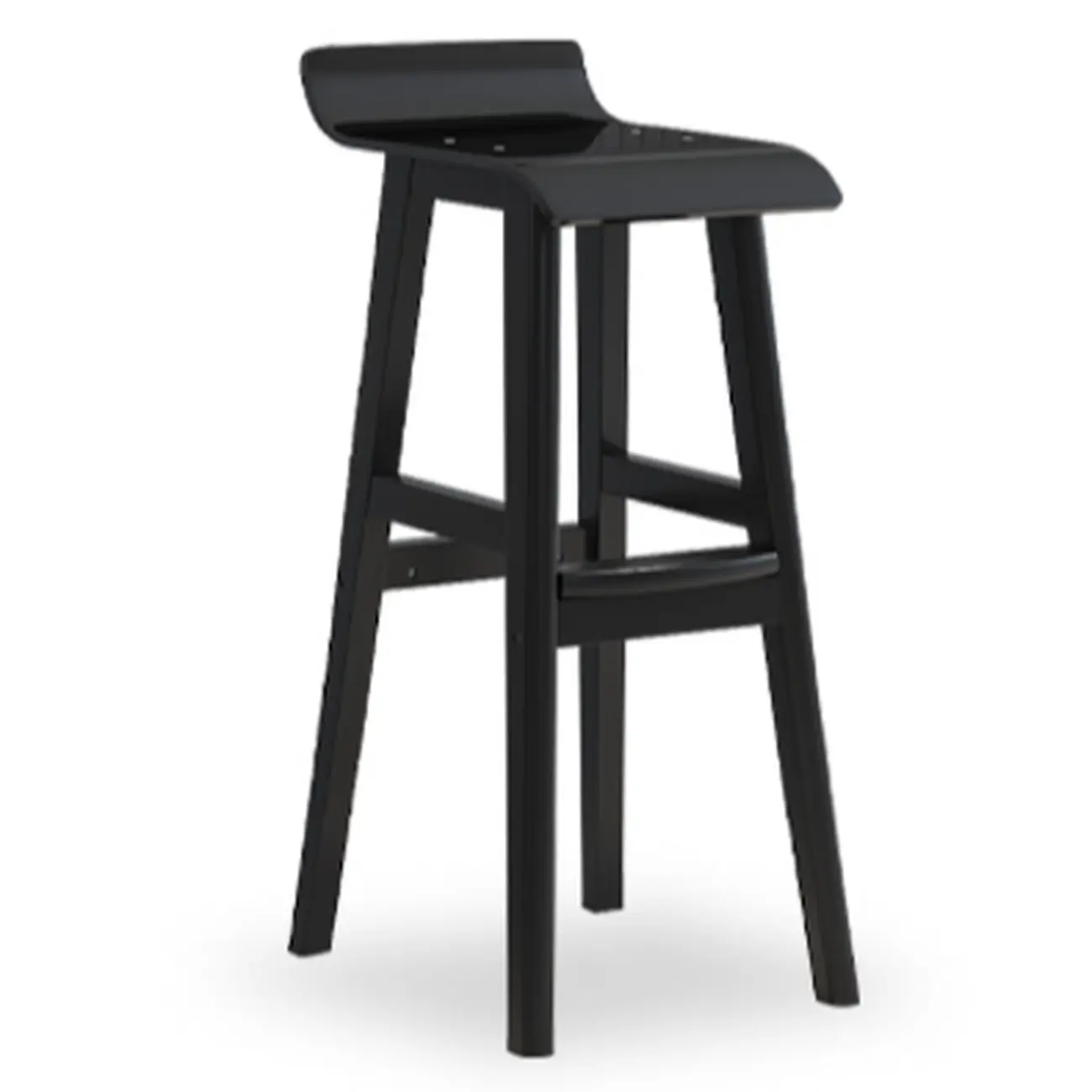 Contemporary Transparent Polymer Bar Stools with Wooden Legs Image - 10 | homeyfad