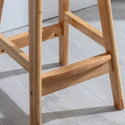 Contemporary Transparent Polymer Bar Stools with Wooden Legs Image - 15