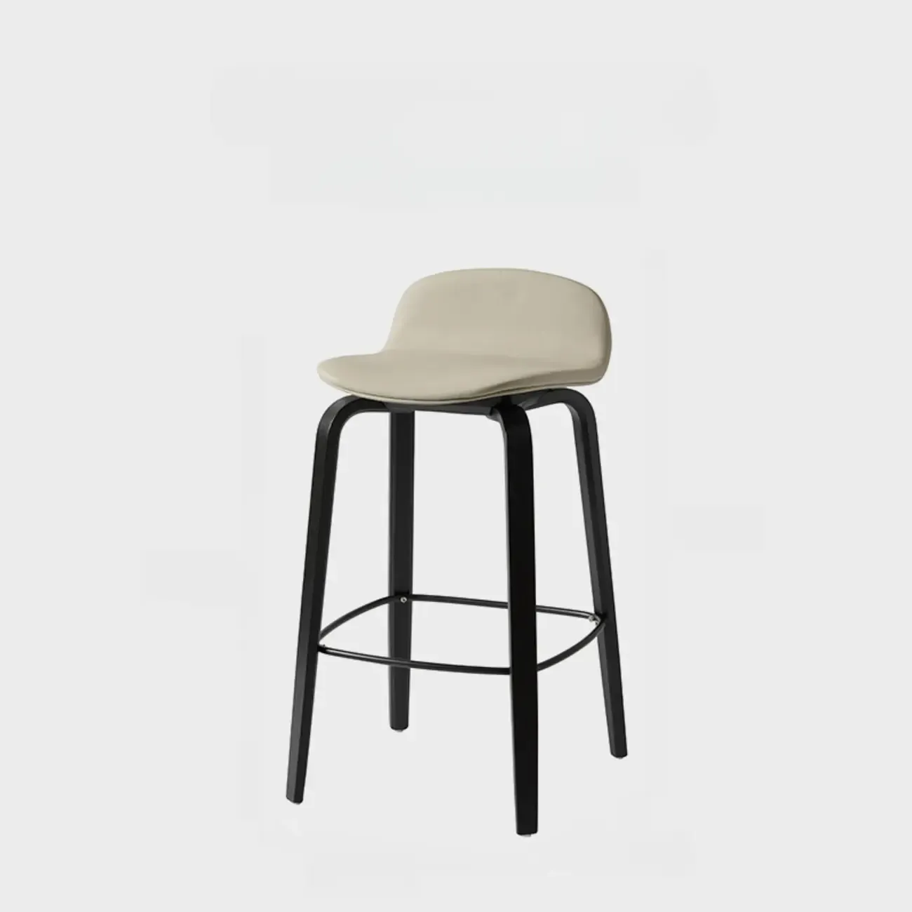 Minimalist Wooden Bar Stools with Footrest for Kitchen Image - 36