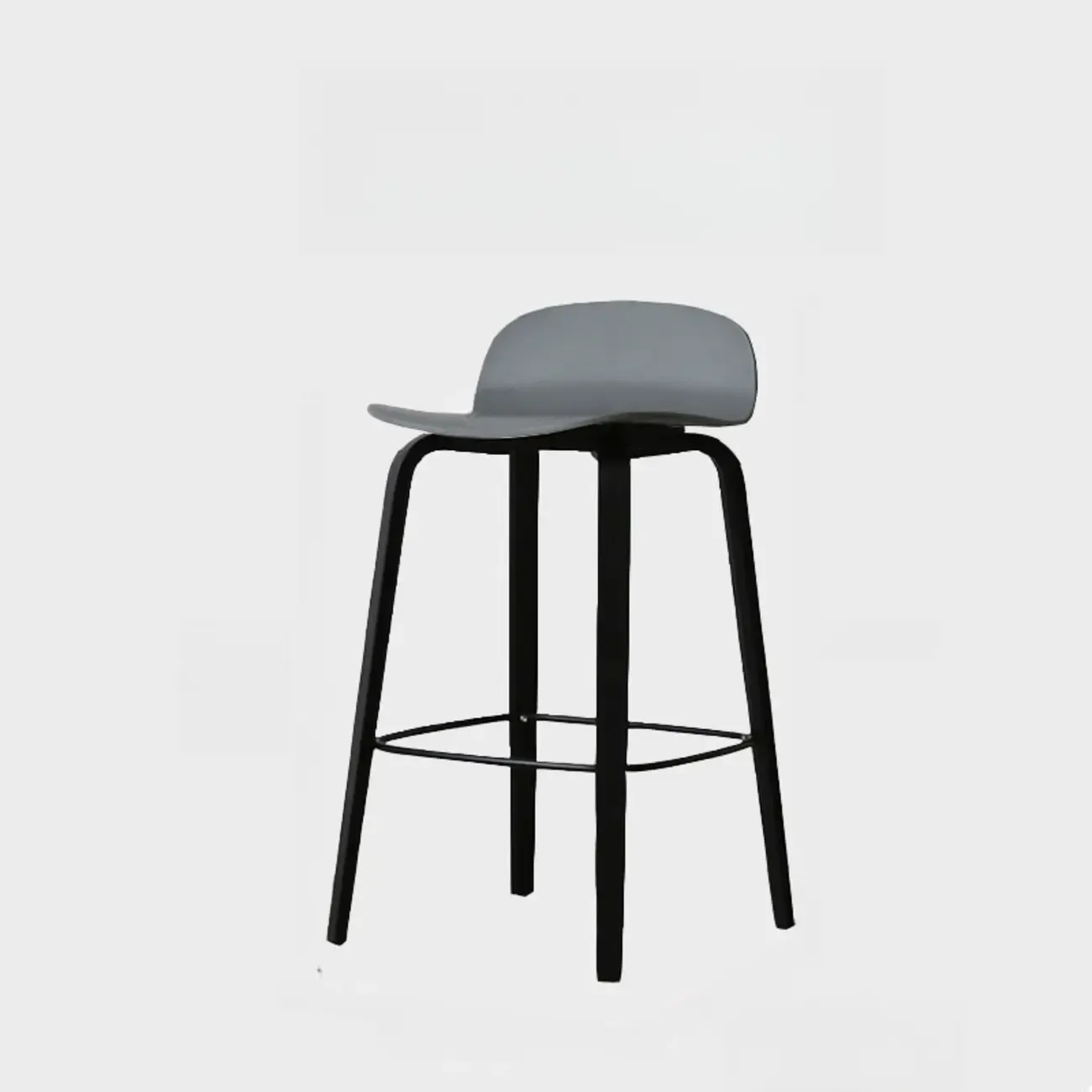 Minimalist Wooden Bar Stools with Footrest for Kitchen Image - 37