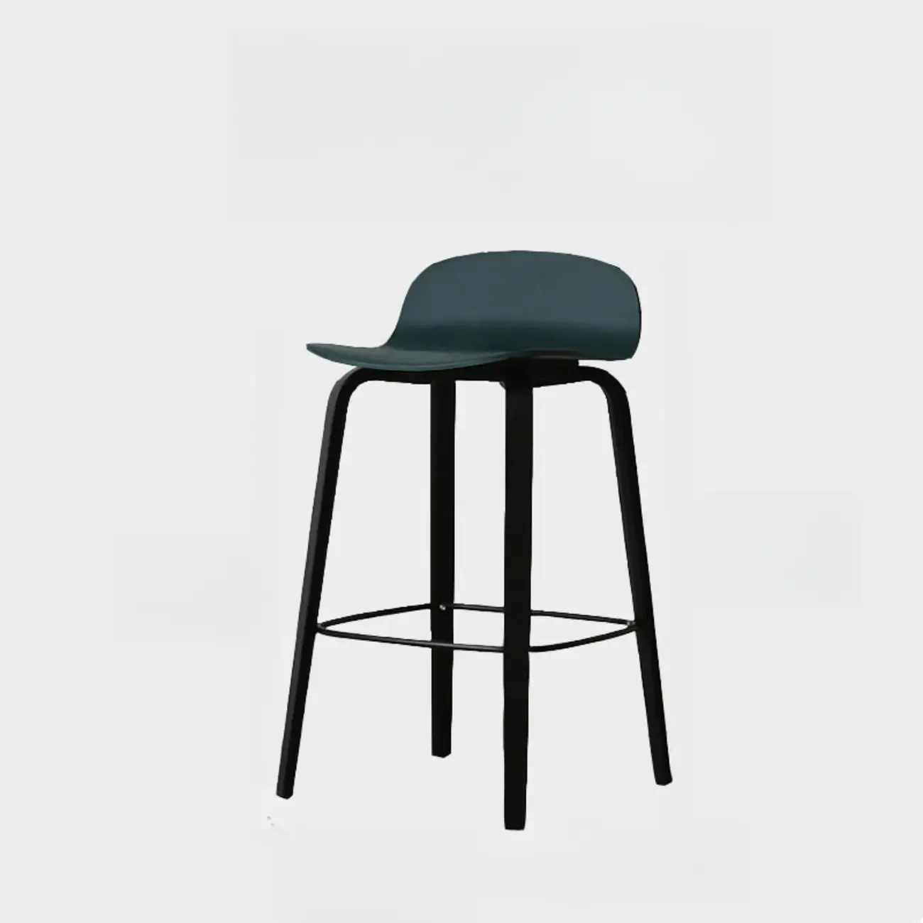 Minimalist Wooden Bar Stools with Footrest for Kitchen Image - 39