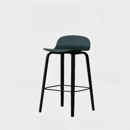Minimalist Wooden Bar Stools with Footrest for Kitchen Image - 39