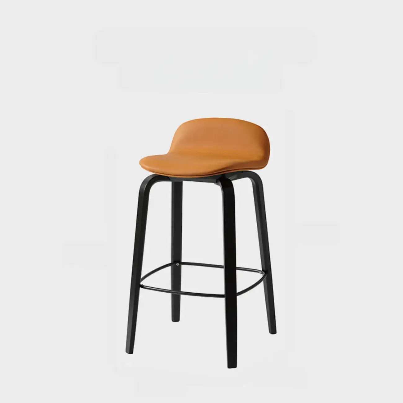Minimalist Wooden Bar Stools with Footrest for Kitchen Image - 40