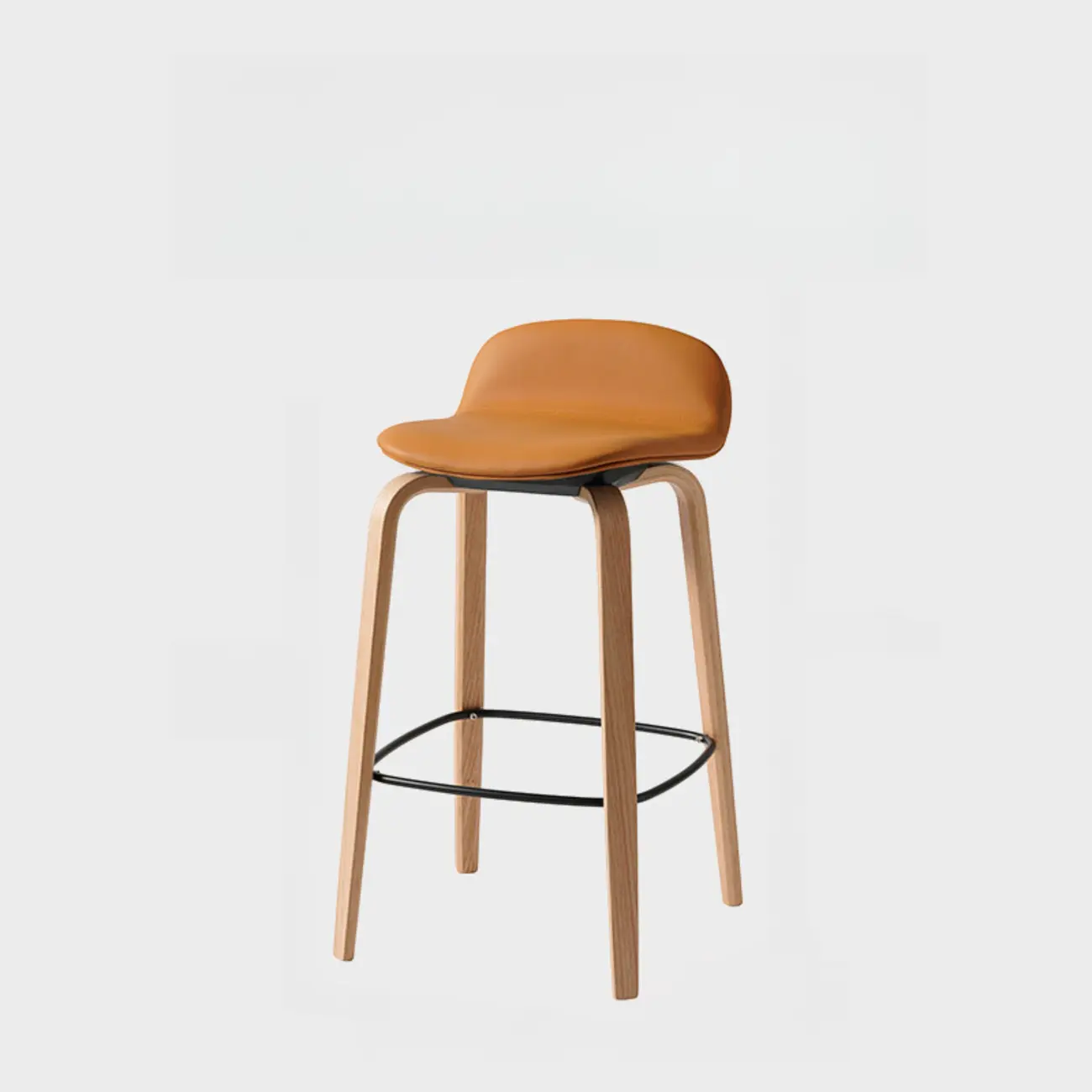 Minimalist Wooden Bar Stools with Footrest for Kitchen Image - 44 | homeyfad