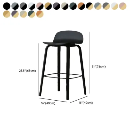 Minimalist Wooden Bar Stools with Footrest for Kitchen Image - 57