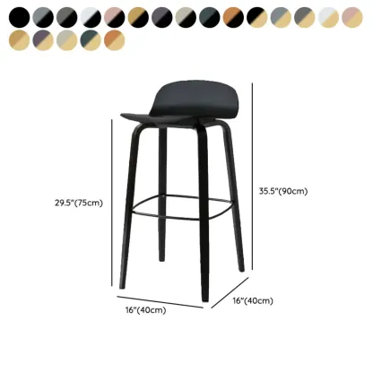 Minimalist Wooden Bar Stools with Footrest for Kitchen Image - 58
