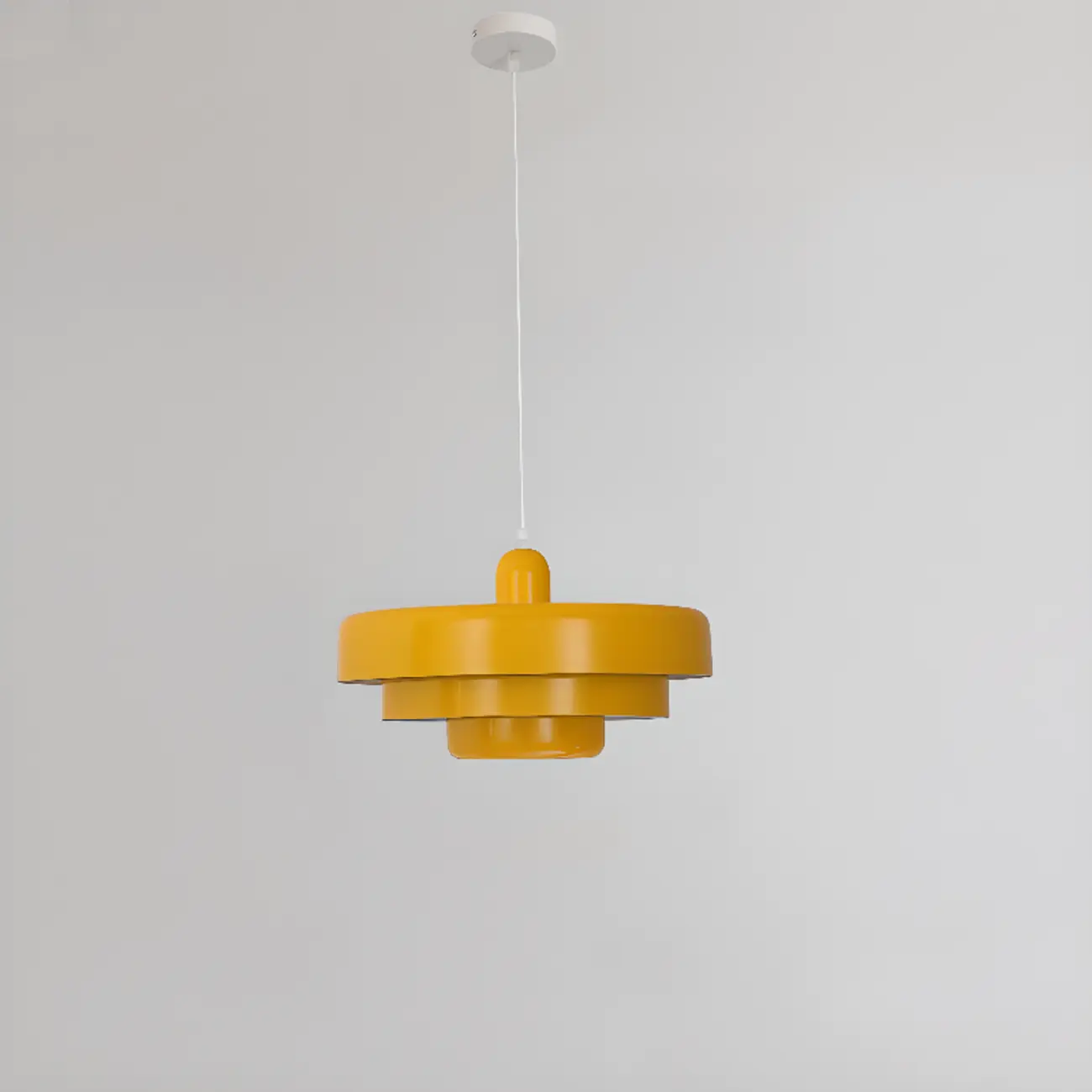 Designer White Layered Cake Iron Pendant Lamp for Living Room Image - 6 | homeyfad