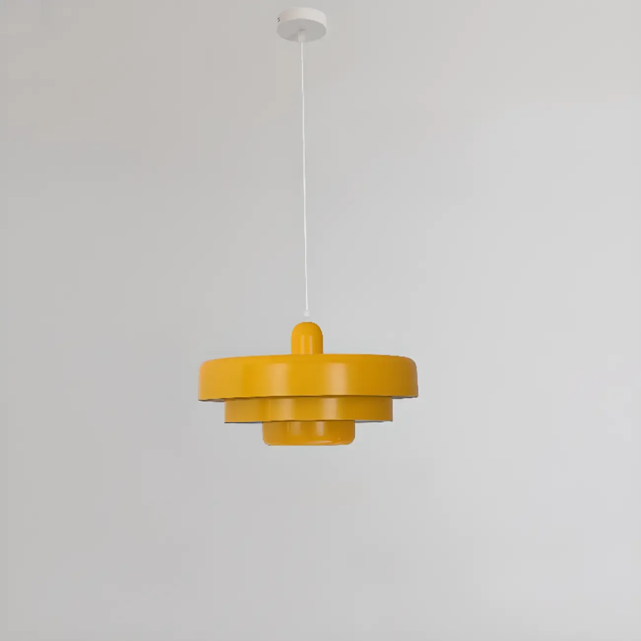 Designer White Layered Cake Iron Pendant Lamp for Living Room Image - 6