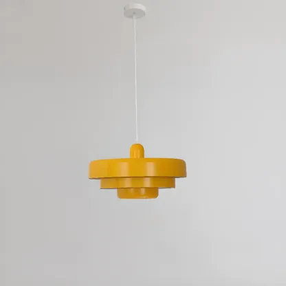 Designer White Layered Cake Iron Pendant Lamp for Living Room Image - 6