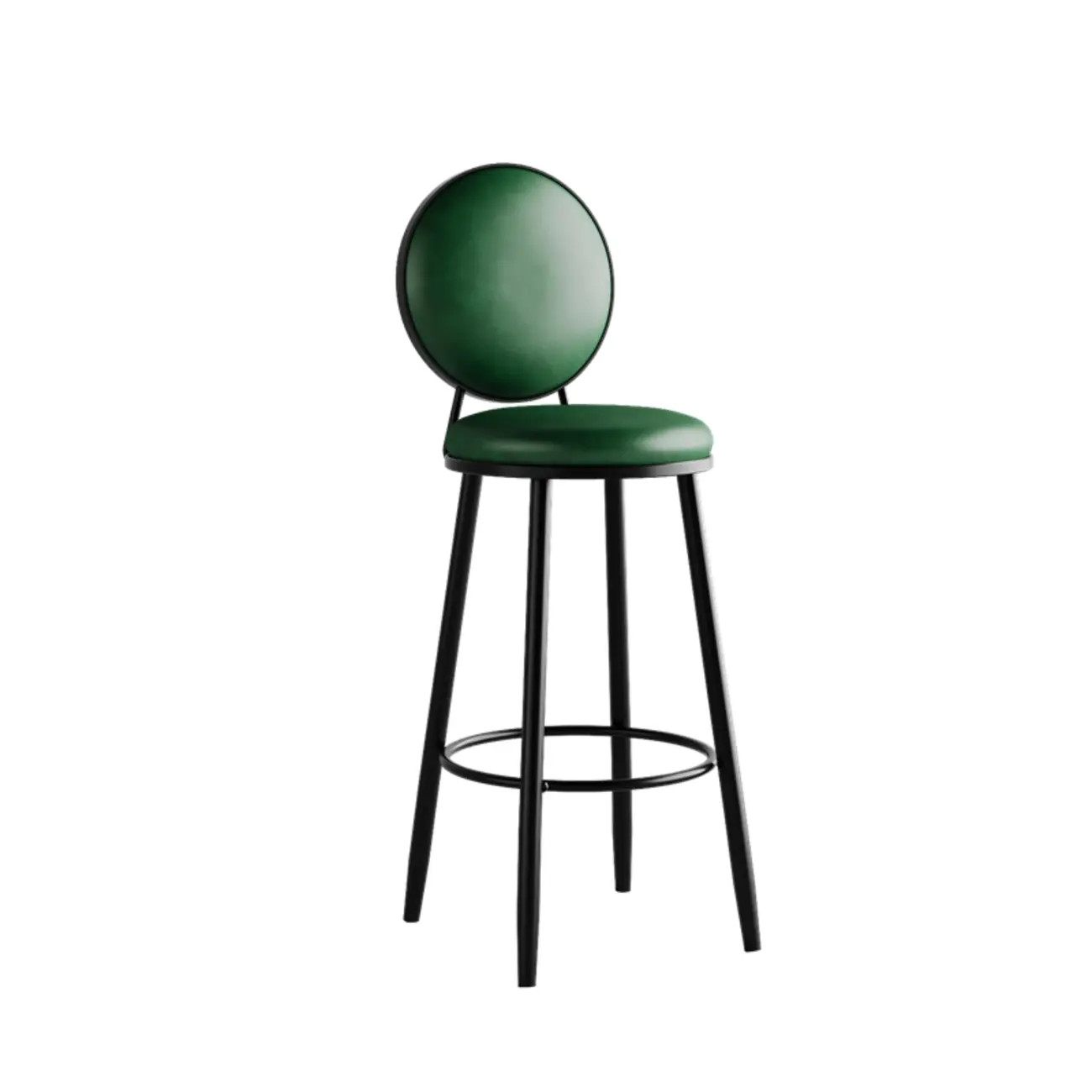 Glam Leather Round Bar Stools with Backrest for Home Image - 6 | homeyfad