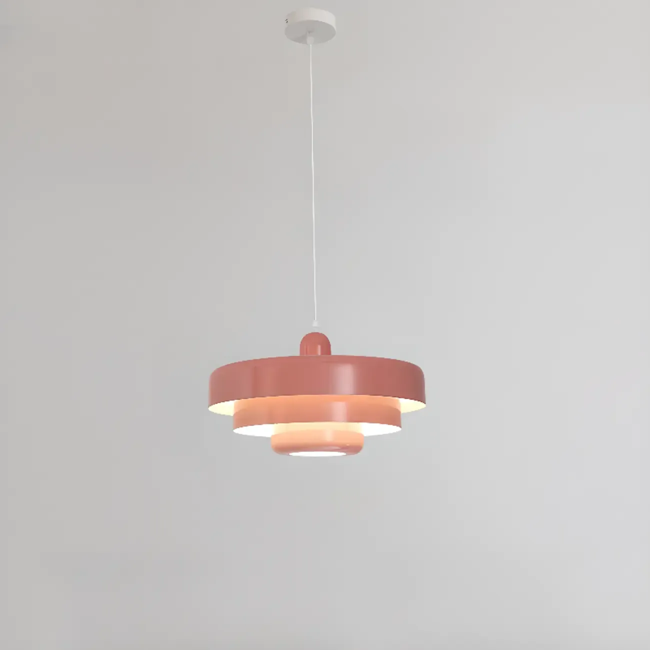 Designer White Layered Cake Iron Pendant Lamp for Living Room Image - 7