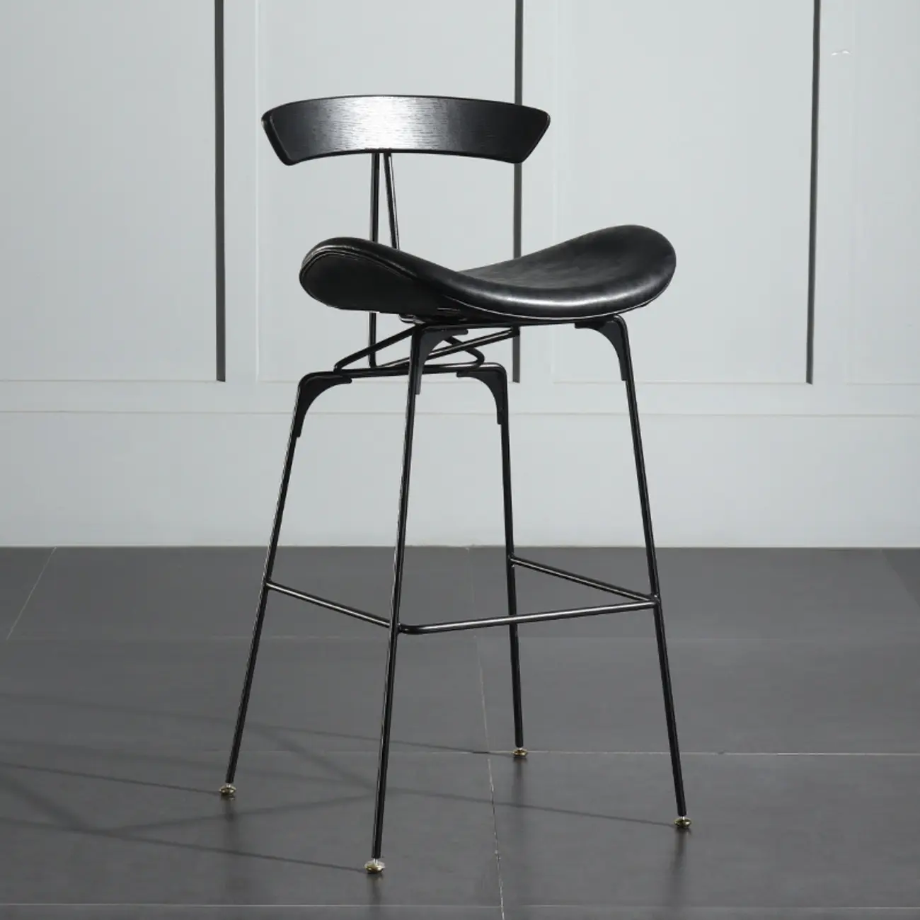 Modern Saddle Genuine Leather Low Back Bar Stool Image - 16 | homeyfad
