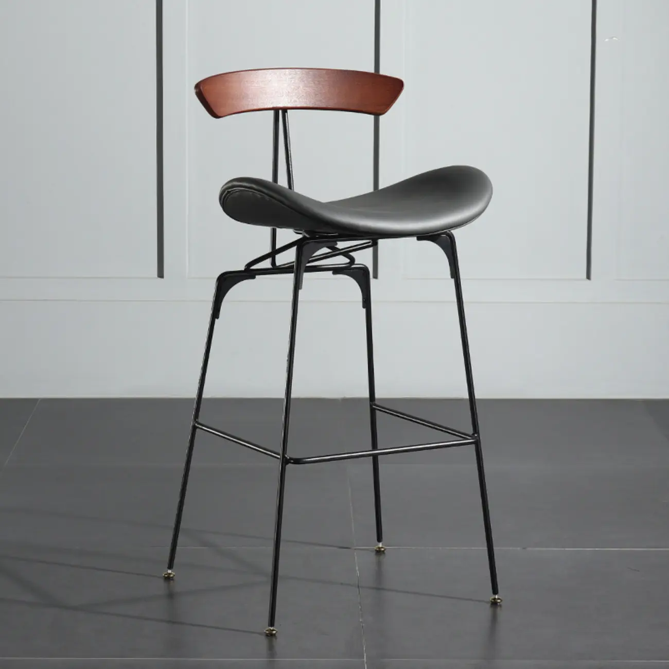 Modern Saddle Genuine Leather Low Back Bar Stool Image - 21 | homeyfad