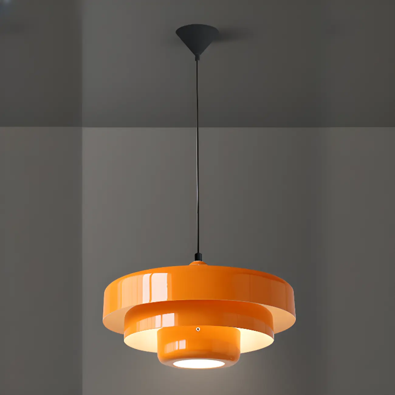 Designer White Layered Cake Iron Pendant Lamp for Living Room Image - 13 | homeyfad