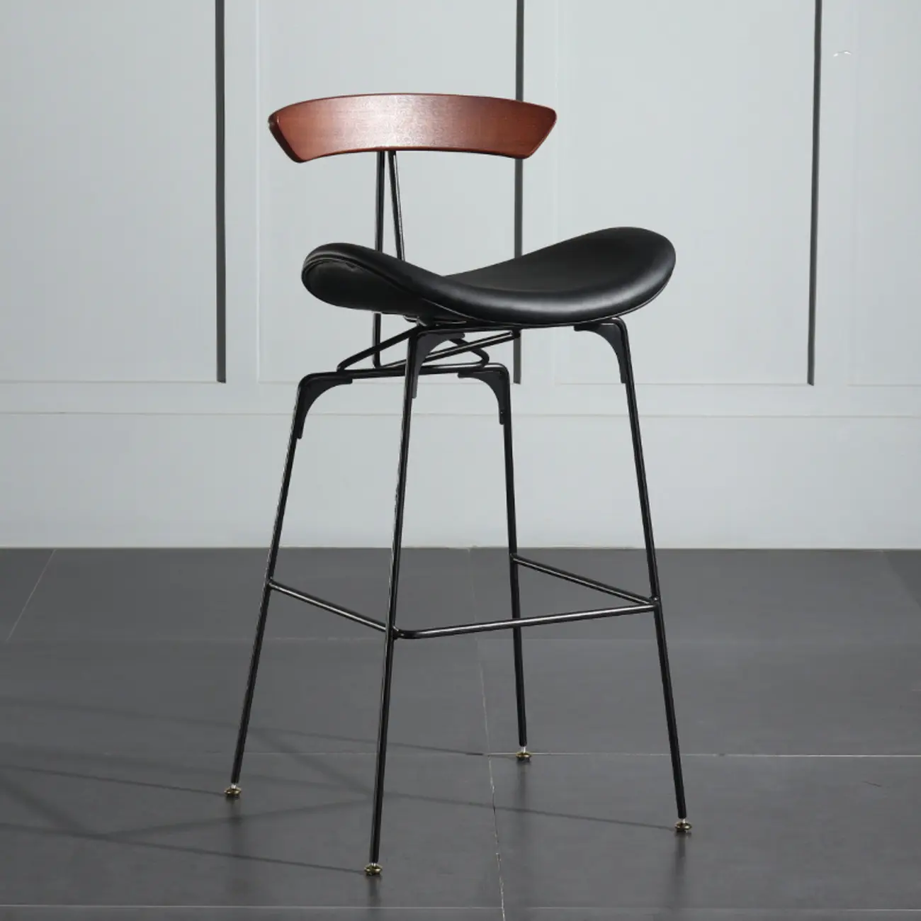 Modern Saddle Genuine Leather Low Back Bar Stool Image - 27 | homeyfad