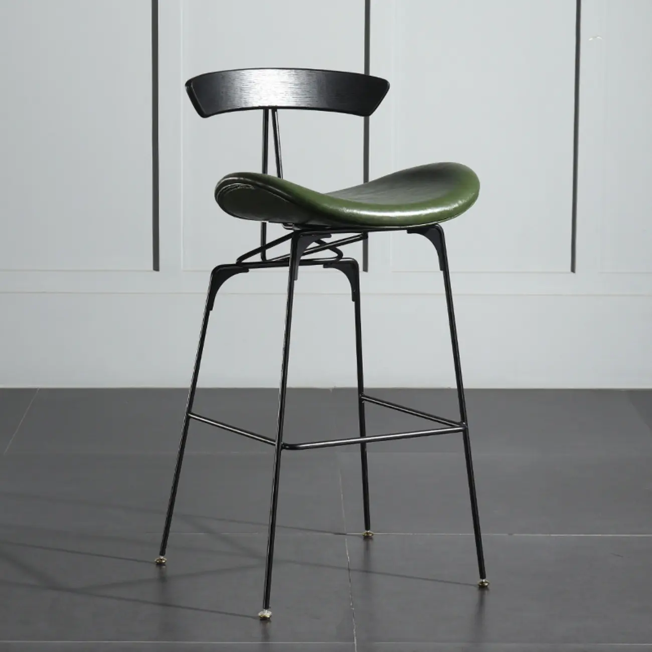 Modern Saddle Genuine Leather Low Back Bar Stool Image - 29 | homeyfad