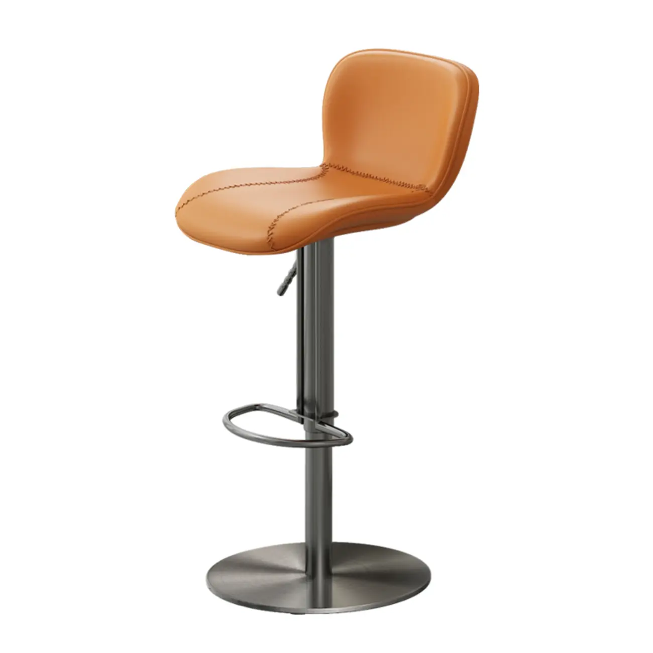 Modern Adjustable Leather Bar Stools Footrest for Kitchen Image - 4 | homeyfad