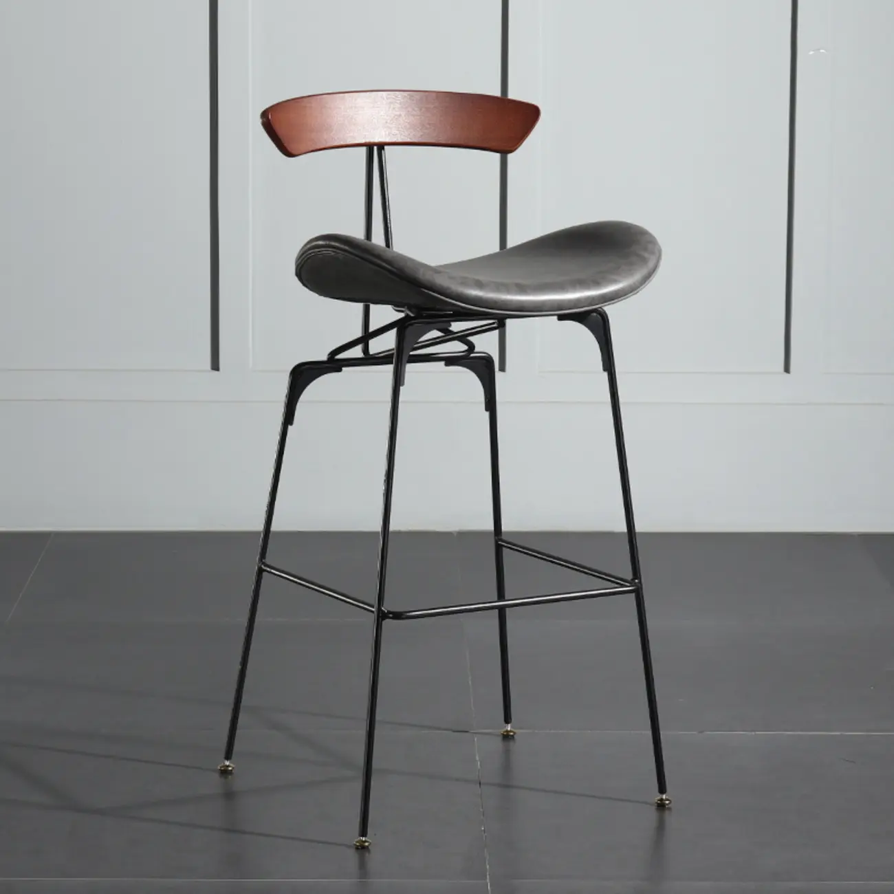 Modern Saddle Genuine Leather Low Back Bar Stool Image - 33 | homeyfad