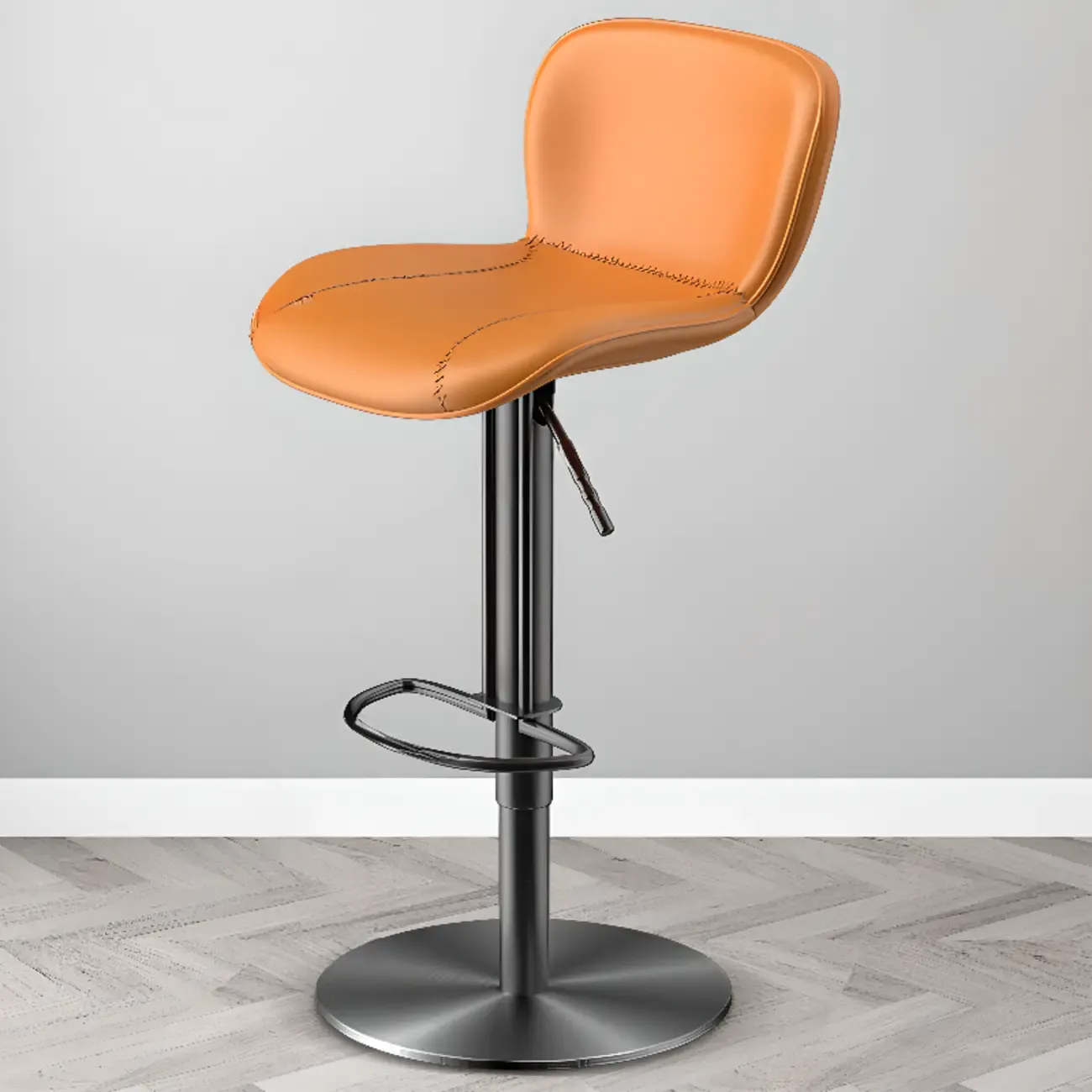 Modern Adjustable Leather Bar Stools Footrest for Kitchen Image - 6