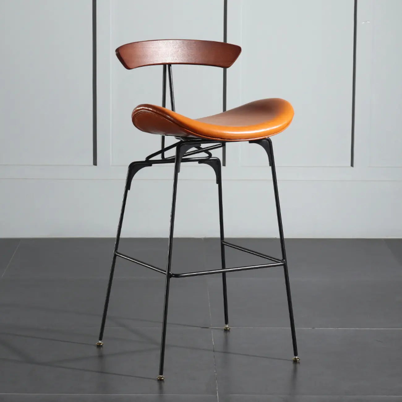 Modern Saddle Genuine Leather Low Back Bar Stool Image - 34 | homeyfad