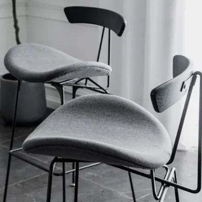 Elegant Leather Bar Stool with Open Back and Footrest for Home Image - 29