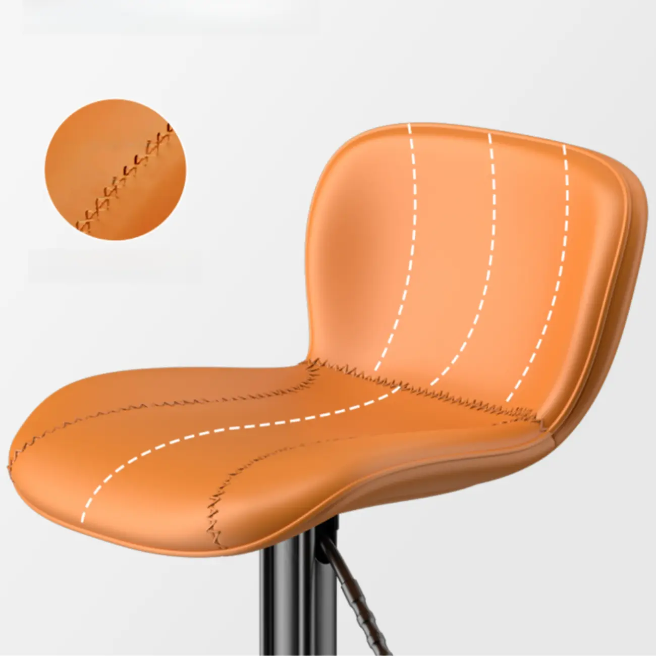 Modern Adjustable Leather Bar Stools Footrest for Kitchen Image - 13 | homeyfad