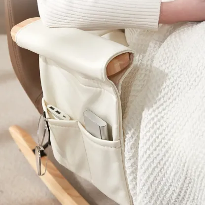 Modern Upholstered Rocking Chair with Ottoman for Living Room Image - 4