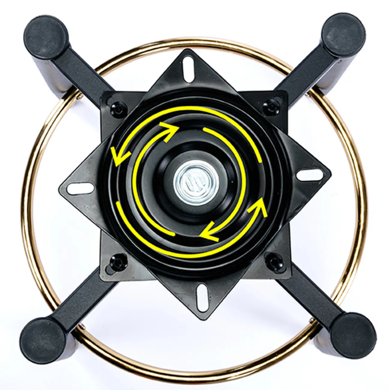 Stylish Leather Round Swivel Bar Stools with Footrest Image - 6 | homeyfad