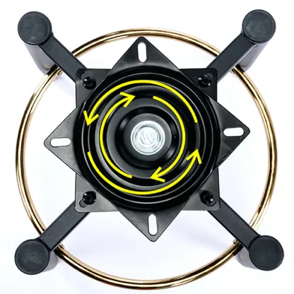 Stylish Leather Round Swivel Bar Stools with Footrest Image - 6