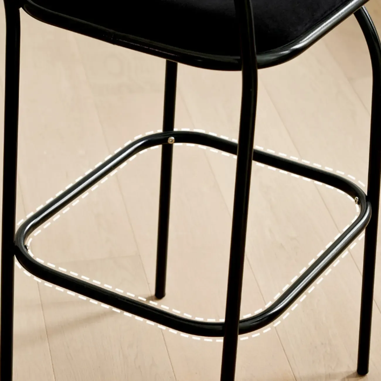 Modern Leather Bar Stools with Open Curved Back for Kitchen Image - 5